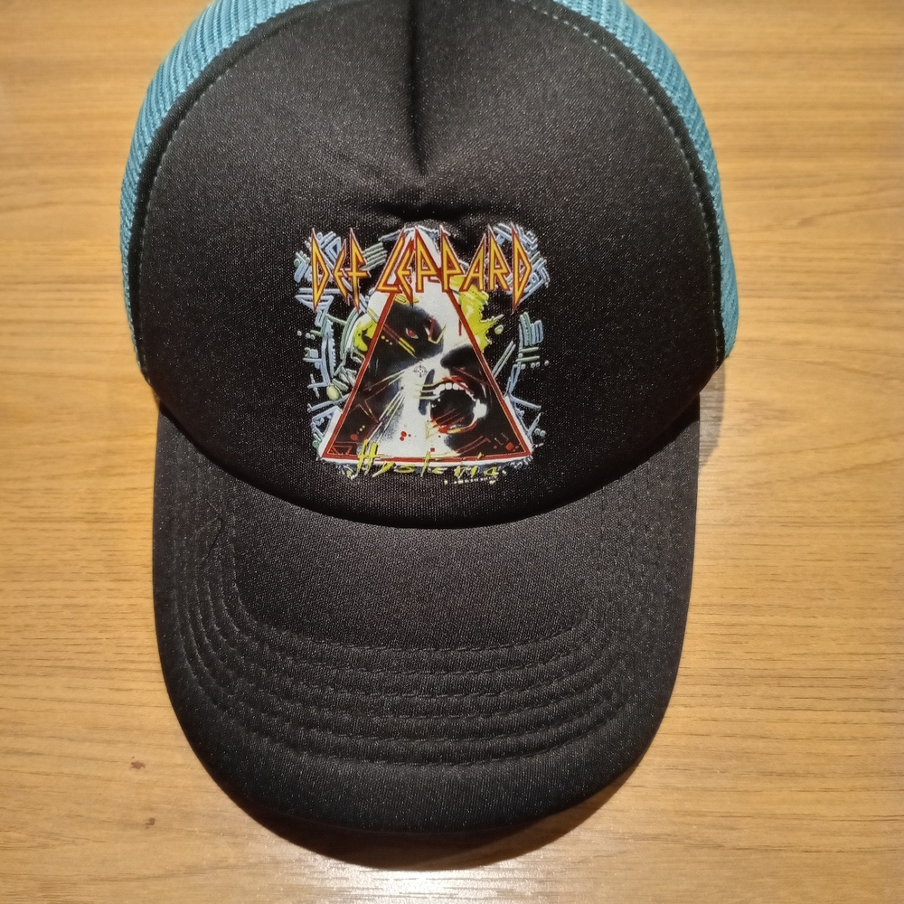 NWOT Def Leppard Black HYSTERIA Blue Trucker Hat (Bludgeon Riffola Limited)